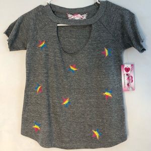 NWT So Nikki cut neck tee